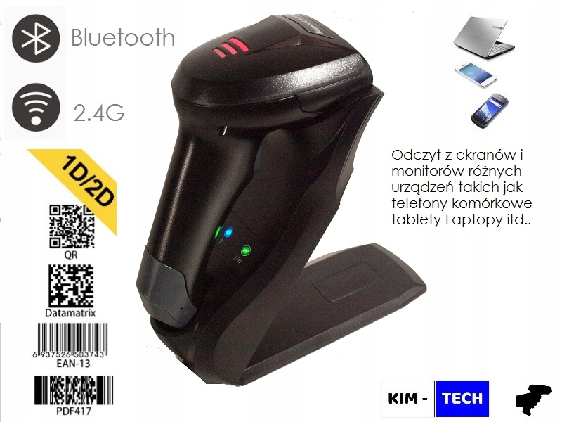 Bezdrôtový skener Bluetooth 2D QR obrazoviek