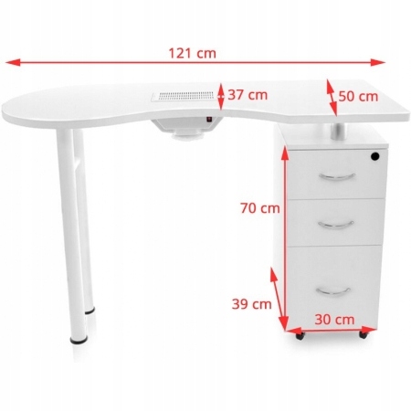 Písací stôl 2042 s bielym absorbérom