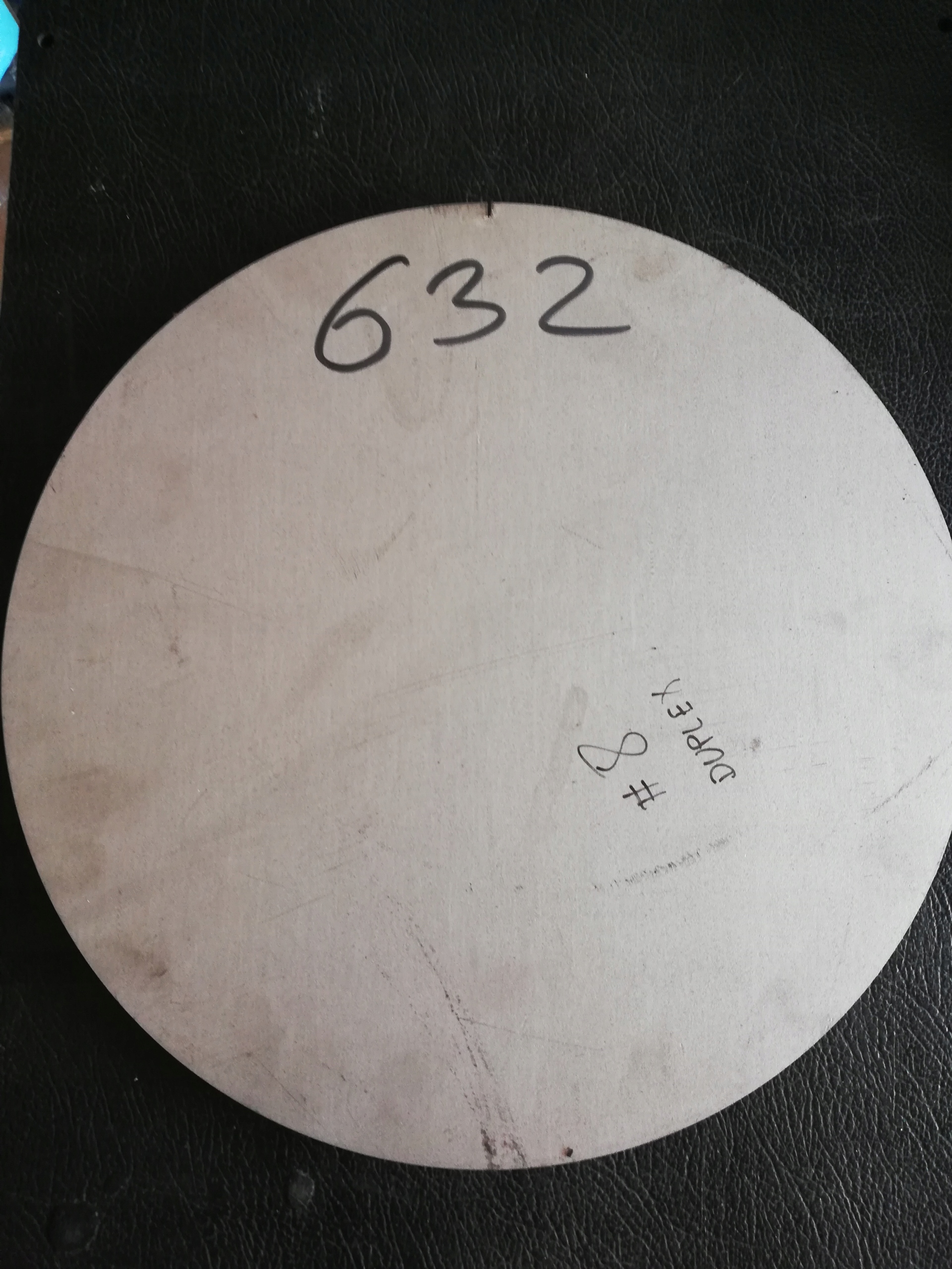 Plech z nehrdzavejúcej ocele, priemer 310 mm, hrúbka 8 mm