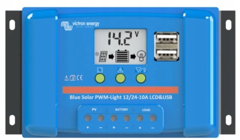 BlueSolar PWM LCD a USB 12 / 24V (20A)
