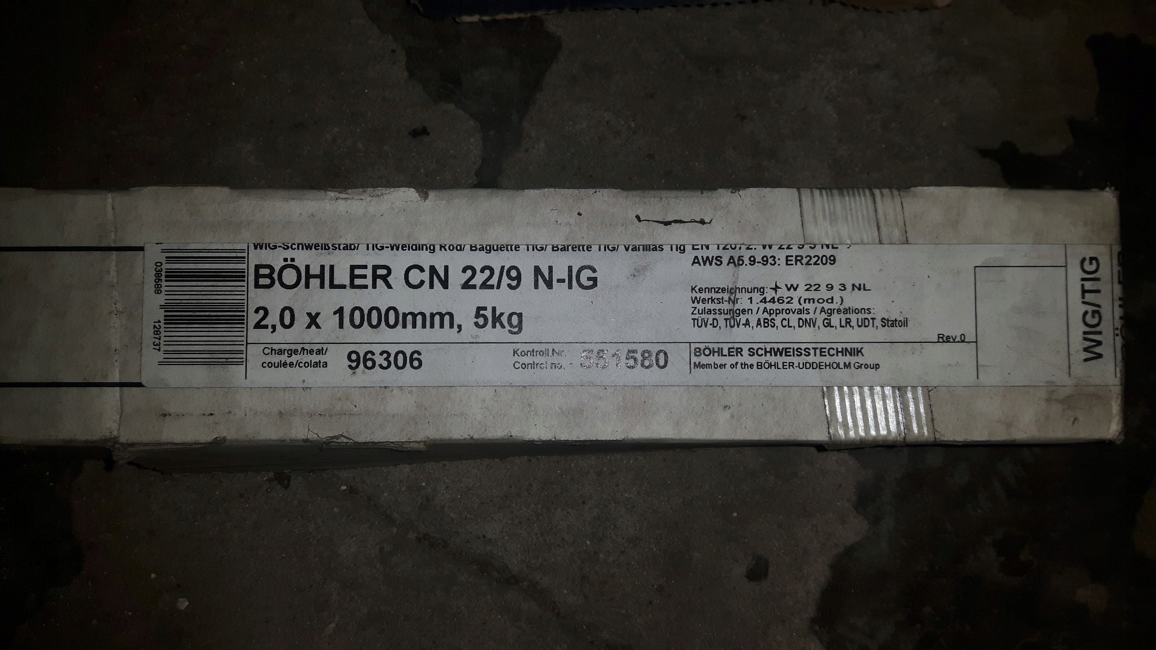 Bohler CN 22/9 N-IG 2,0 mm (5 kg)