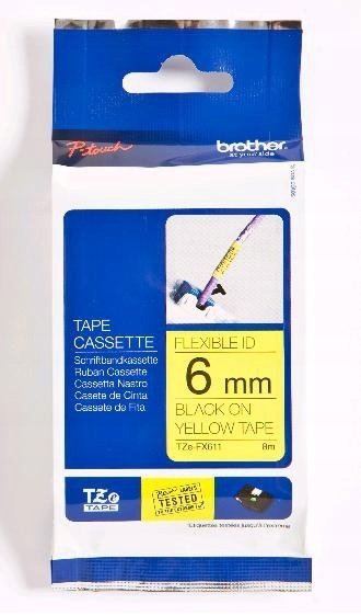 Brother TZe-FX611 6 mm čierna na žltej ORIGINÁLNE