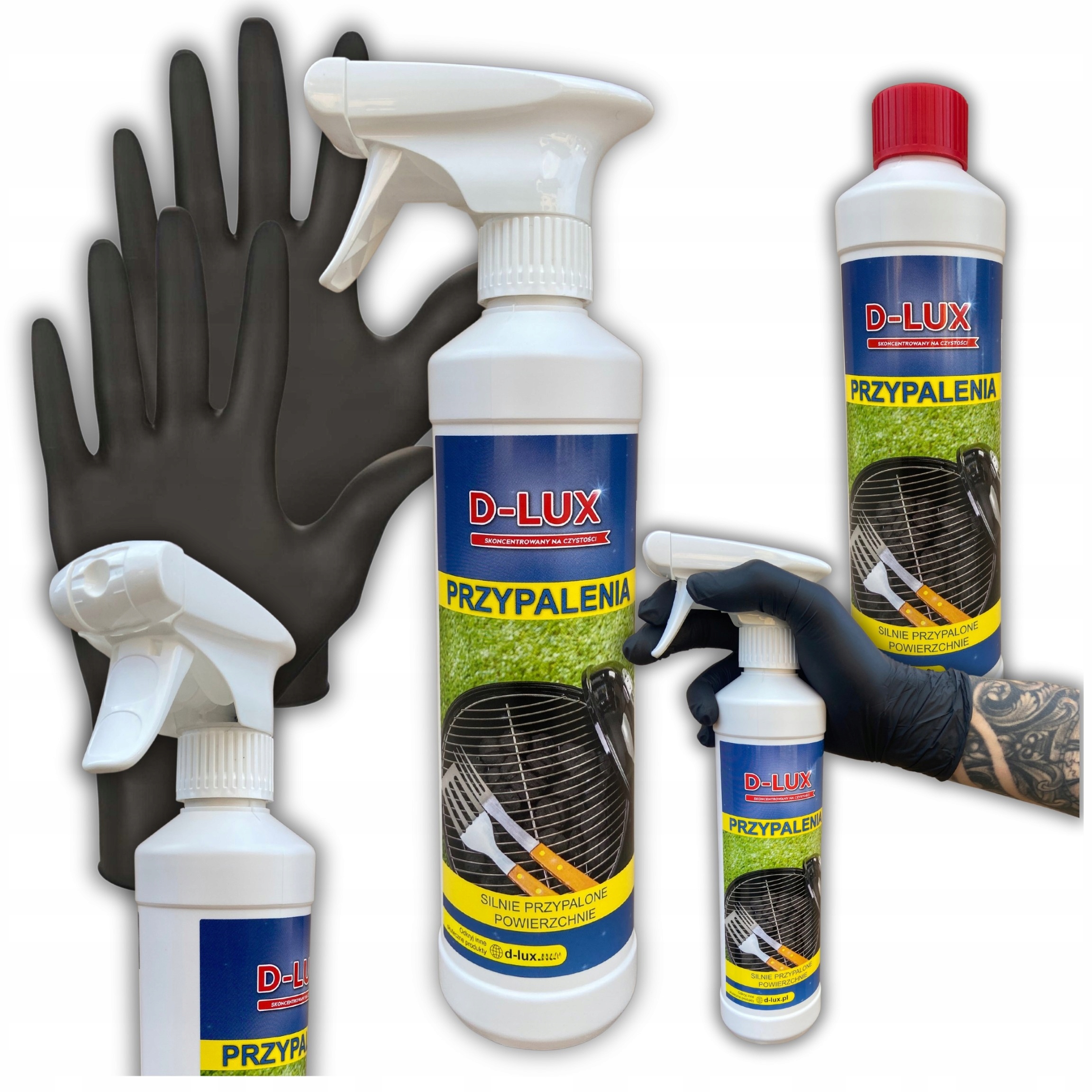 D-LUX horľavina 500 ml + Rukavice 2 ks Čierna 1 PÁR