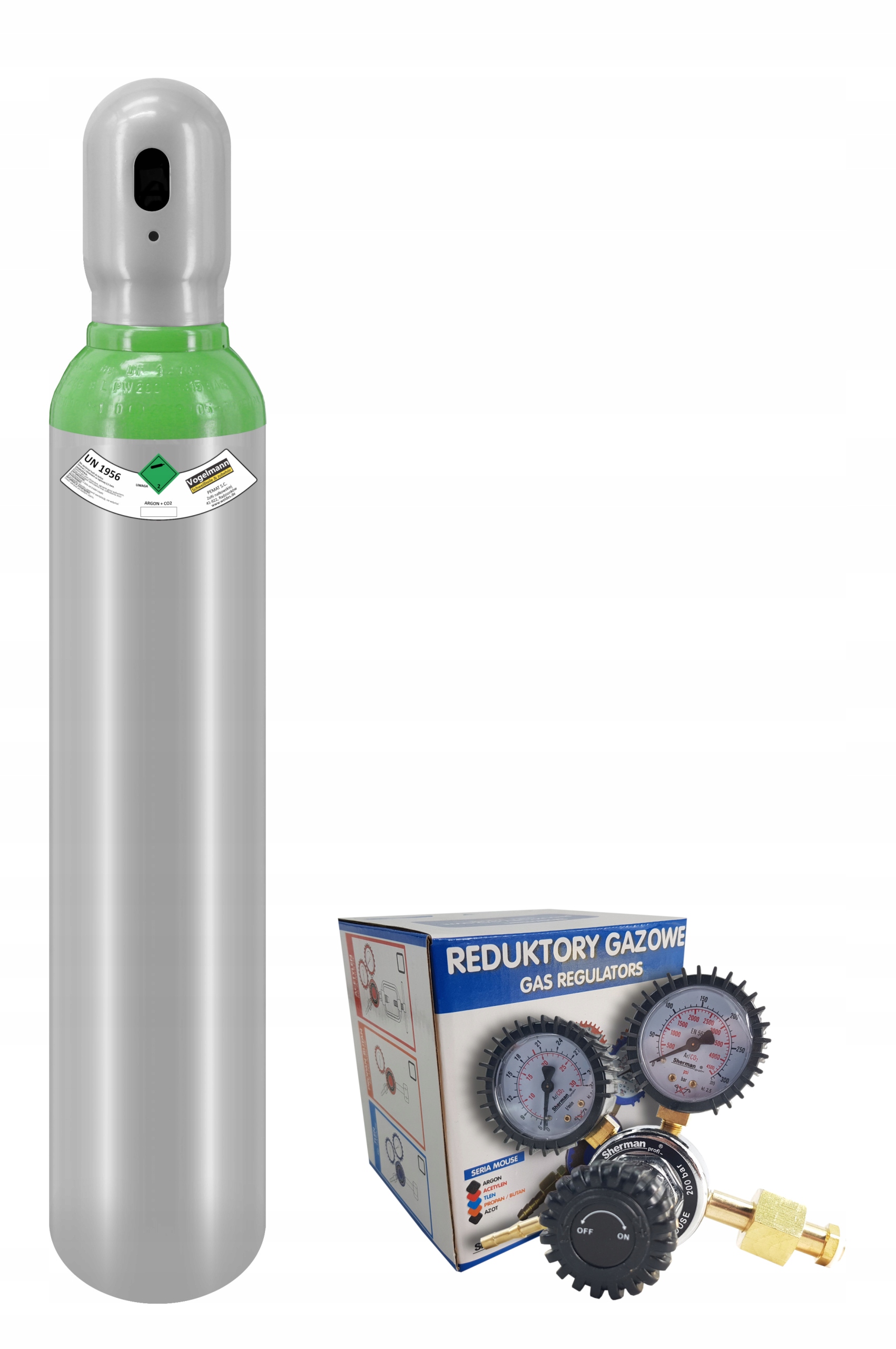 Fľaša MIX Argon / CO2 8l 150bar MIG s redukciou
