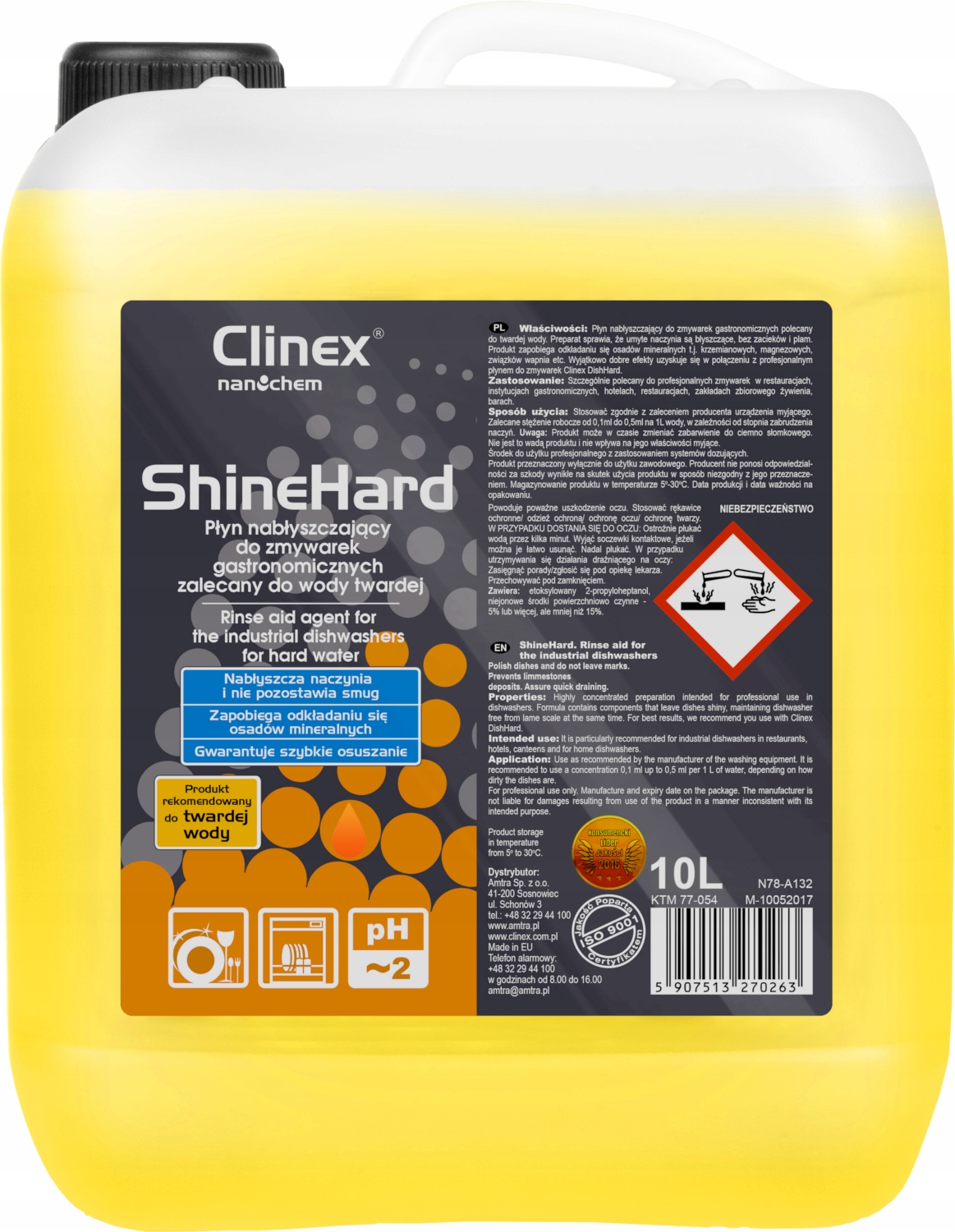 CLINEX ShineHard oplachovací prostriedok na umývačku riadu 10L