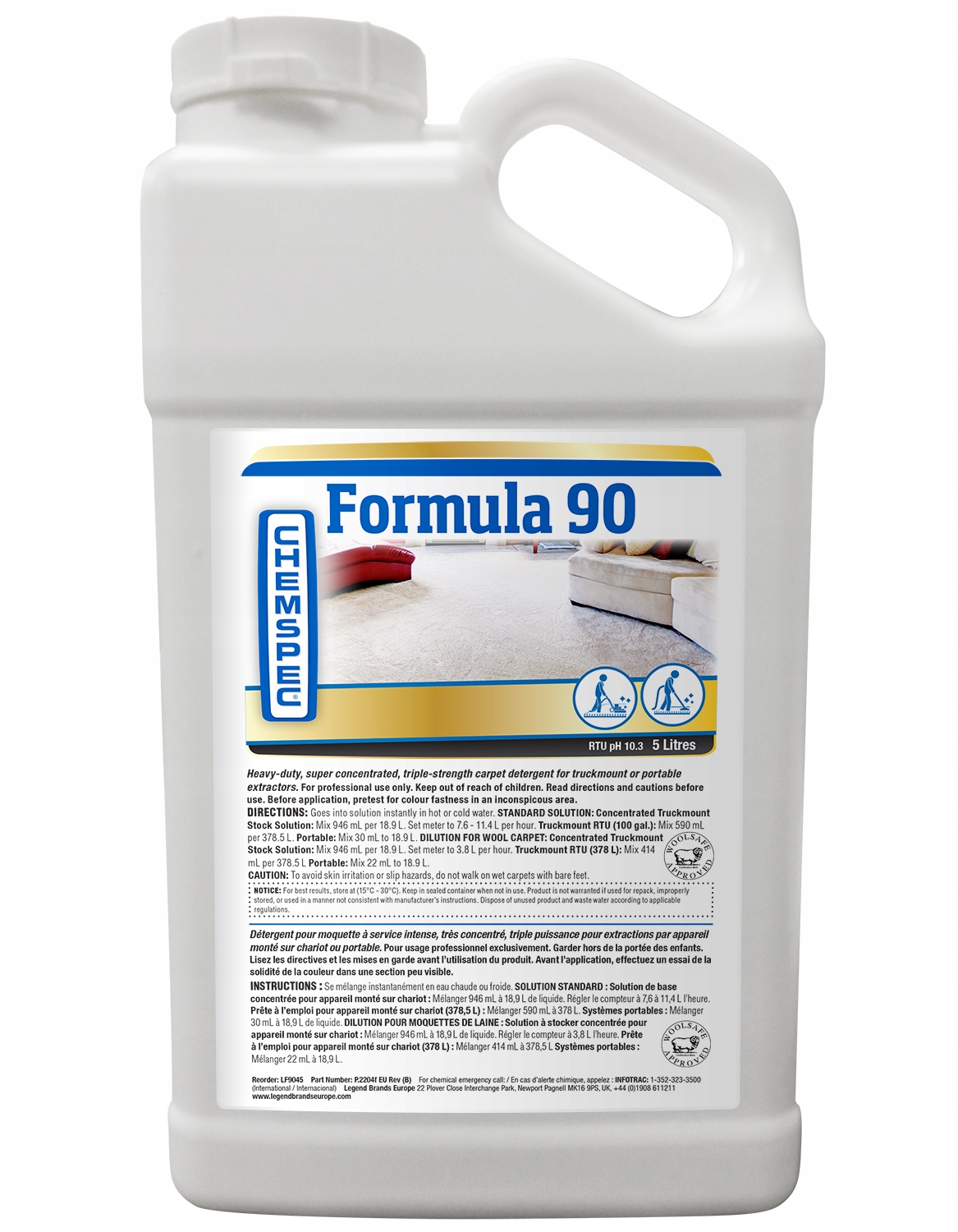 Chemspec Formula 90 čistiaci prostriedok na koberce a čalúnenie 5 l