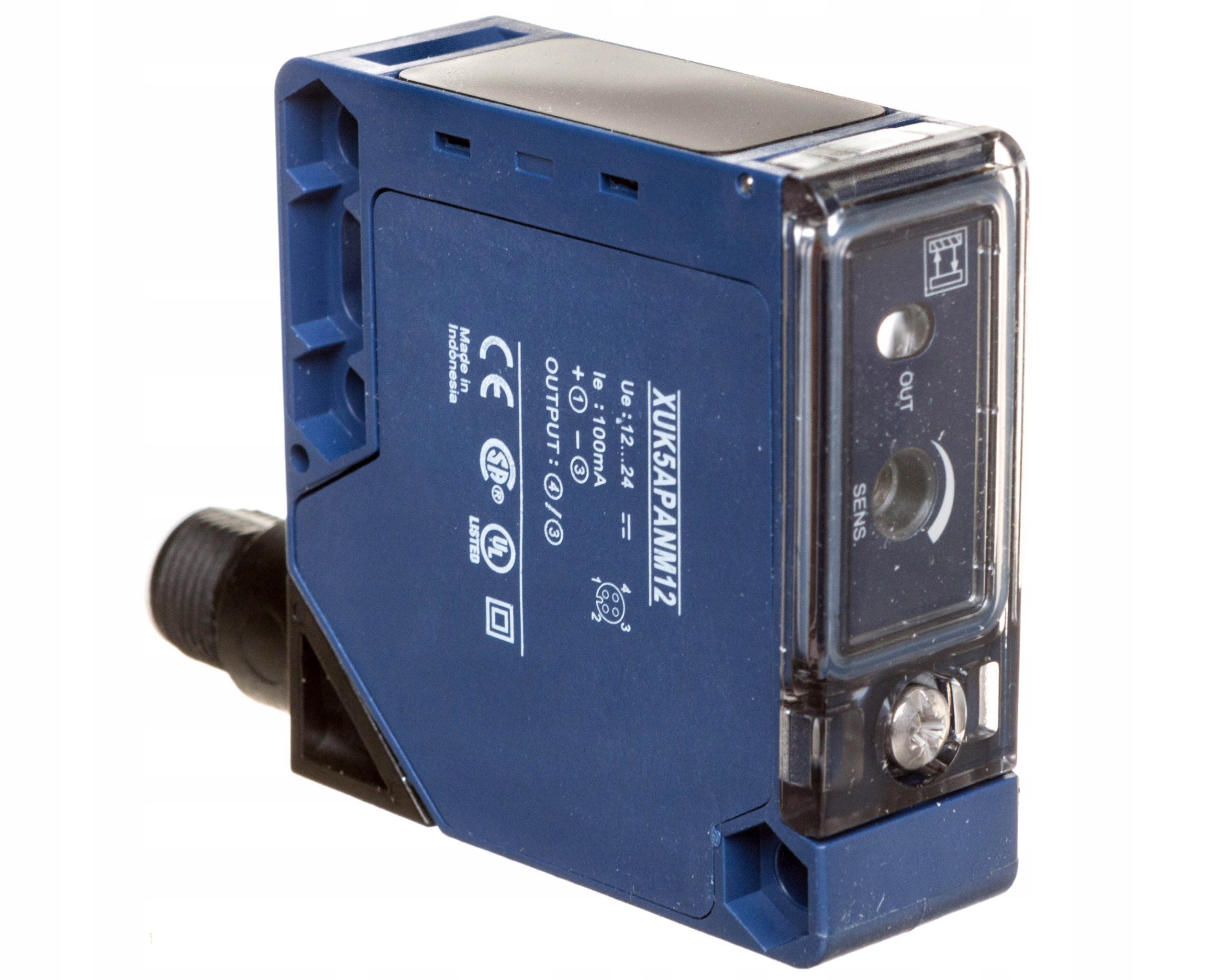 Sn = 1m fotoelektrický snímač 1Z PNP 12-24V DC M12