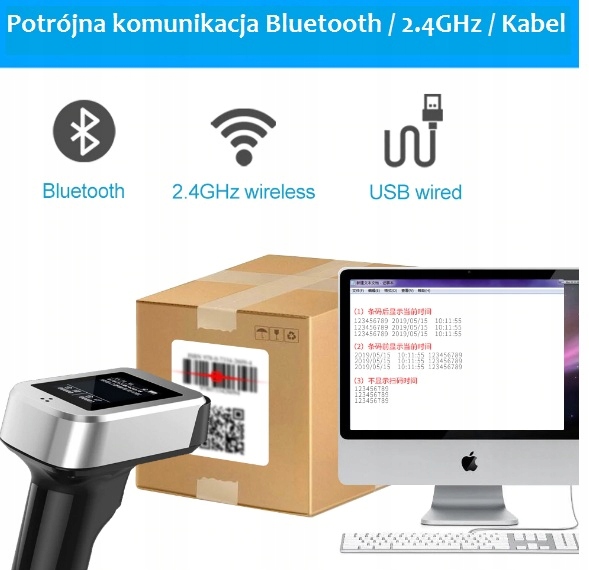 Trojitá čítačka QR kódov s LCD displejom
