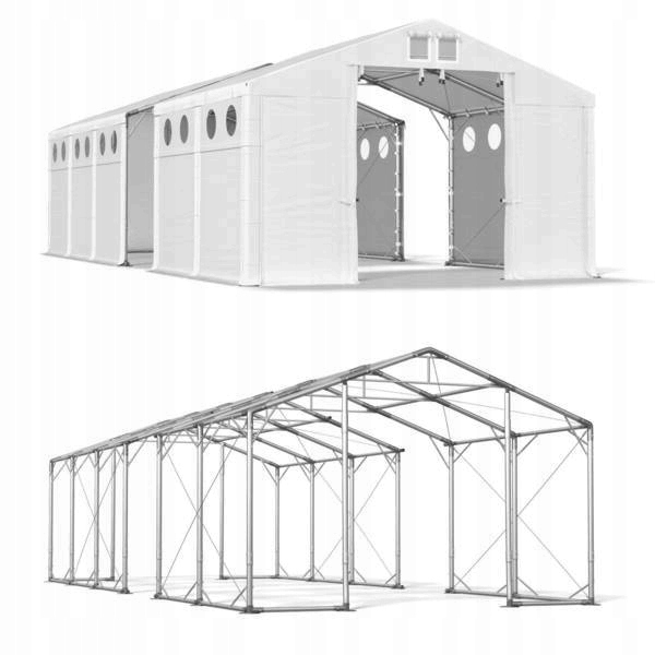 DAS COMPANY 4x21m 2,5-3,7m Skladovací stan