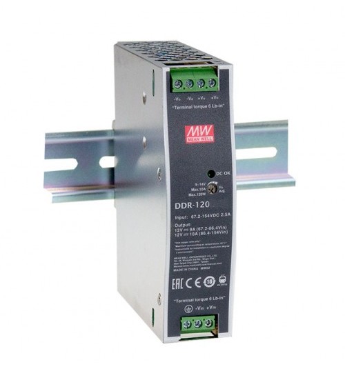 Prevodník DC / DC DDR-120D-24 na DIN lištu s normou