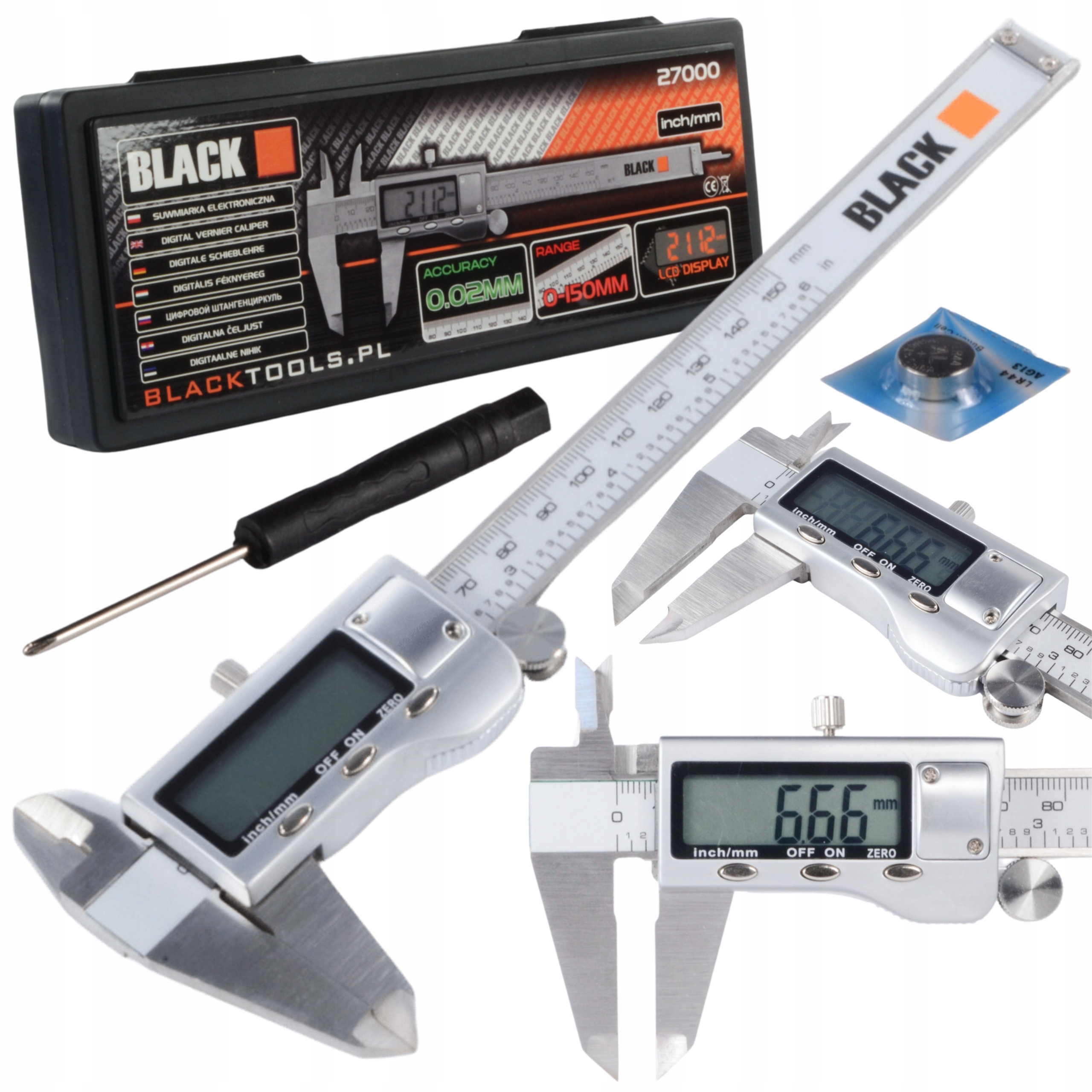 Čierne elektronické strmeň 150 mm