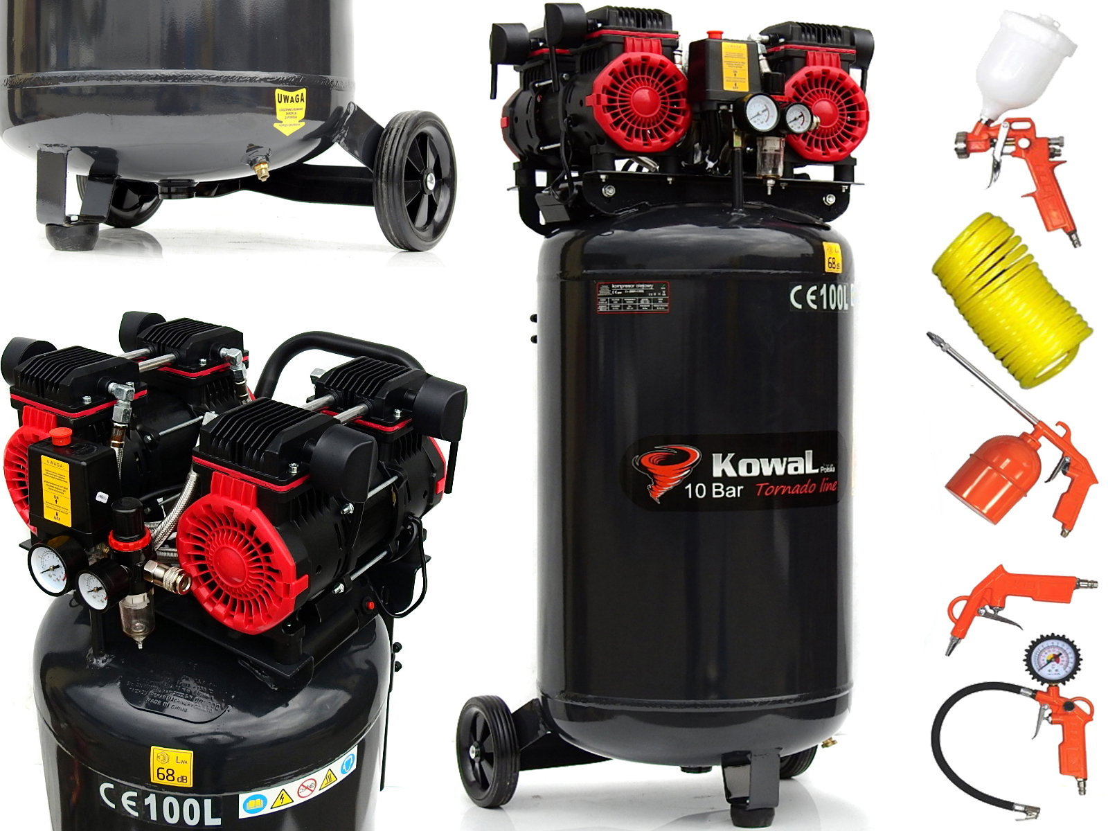 Bezolejový kompresor Kowal Polska K26+K 100 l 10 bar
