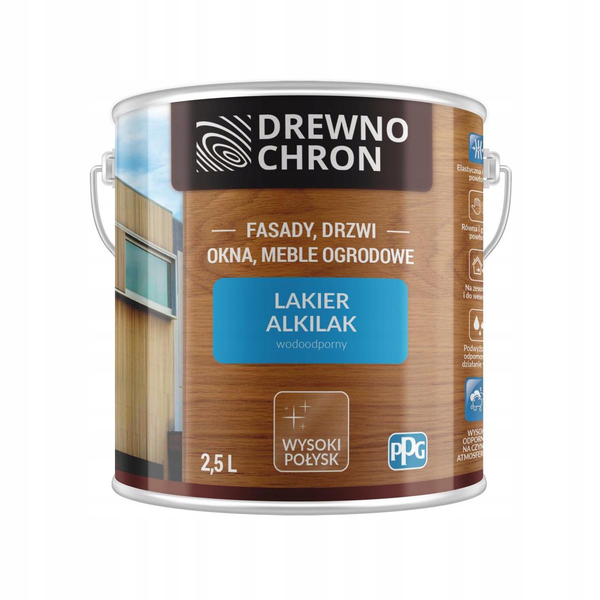 Lak na drevo Drewnochron Alkilak bezfarebný 2,5l