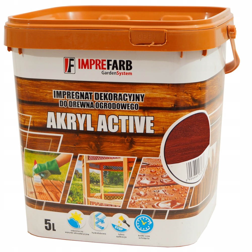 Imprefarb Akryl Aktívna impregnácia dreva 5 l mahagón