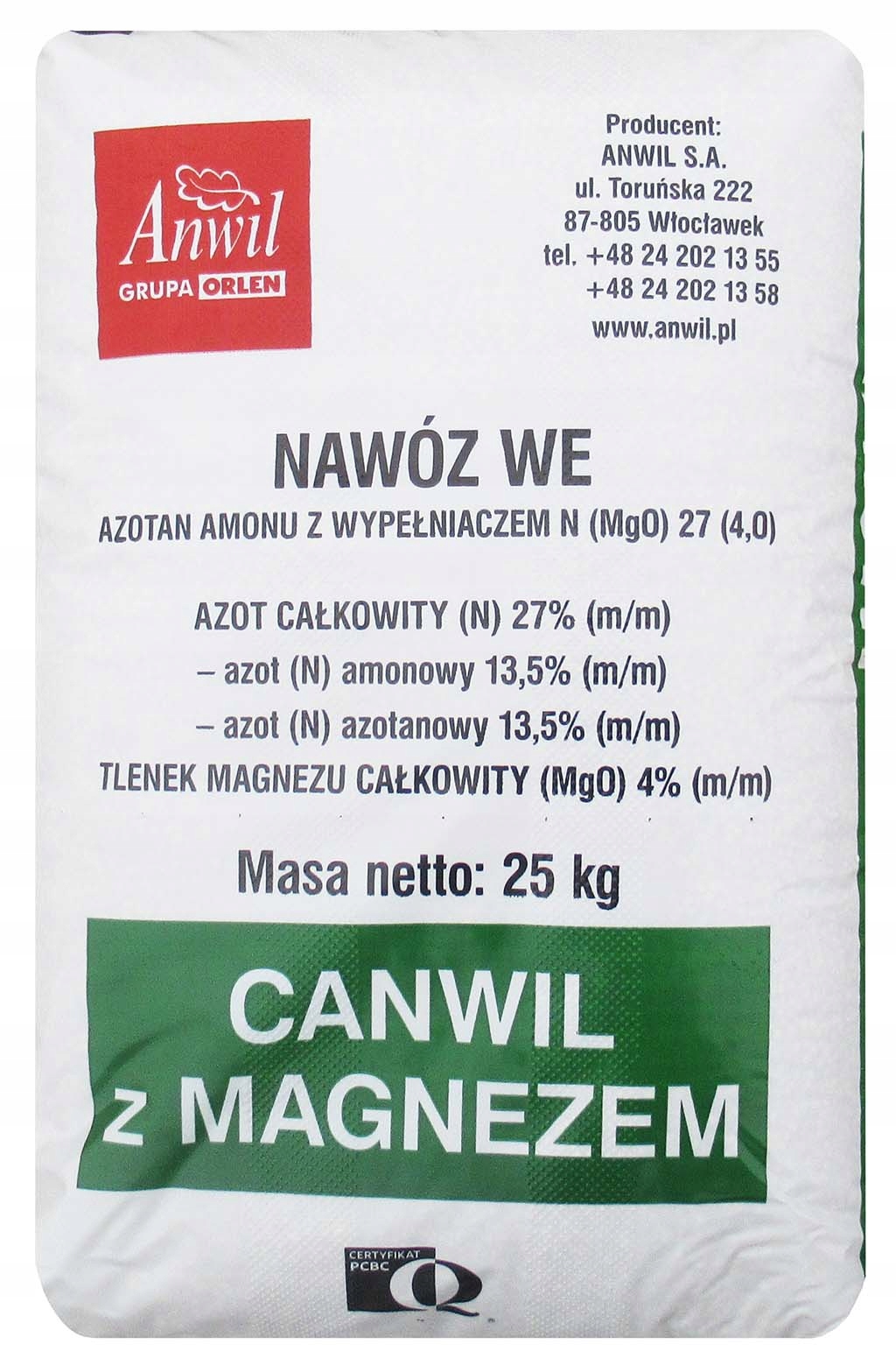 CANWIL DUSÍKOVÉ HNOJIVO S HORČÍKOM 25KG Saletrzak