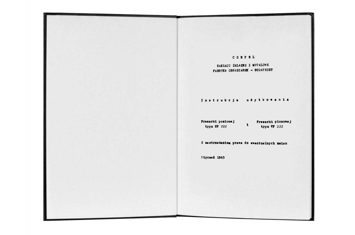 Dokumentácia Frézka DTR UF 222, VF 222