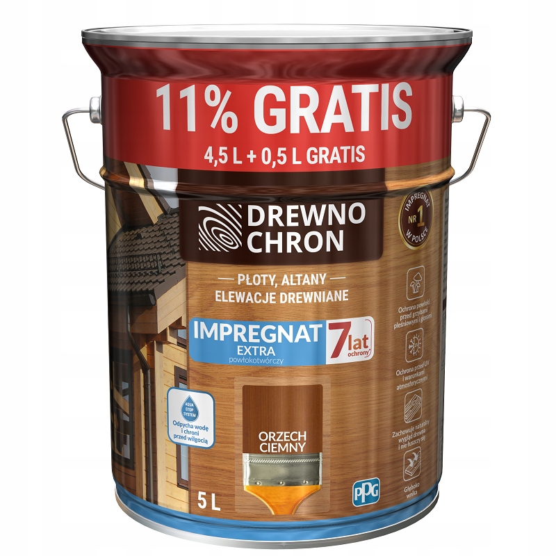 Impregnácia na drevo Extra filmotvorný orech tmavý 5L