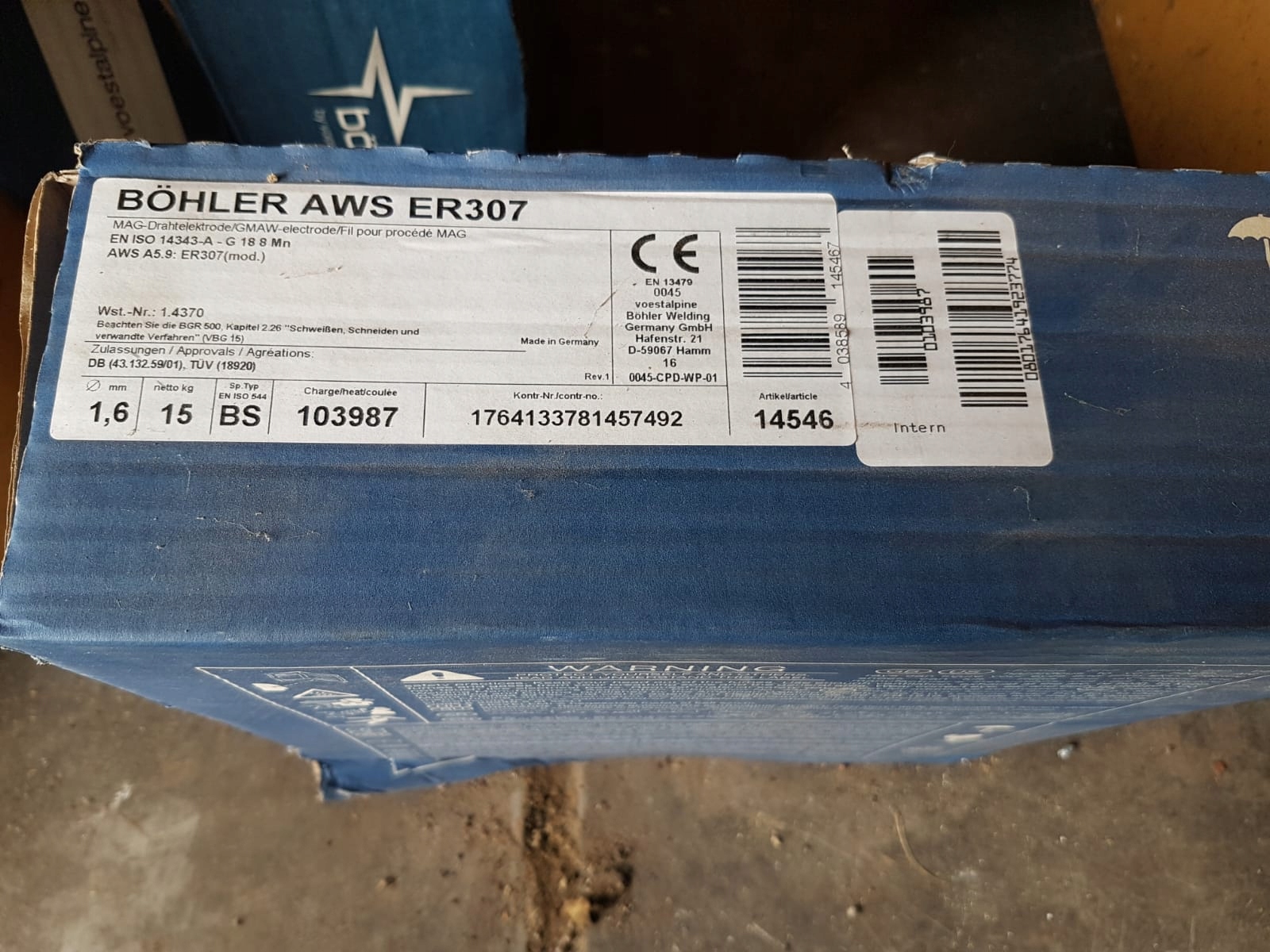 Nerezový zvárací drôt 15 kg 1,6 mm / 1,2 mm