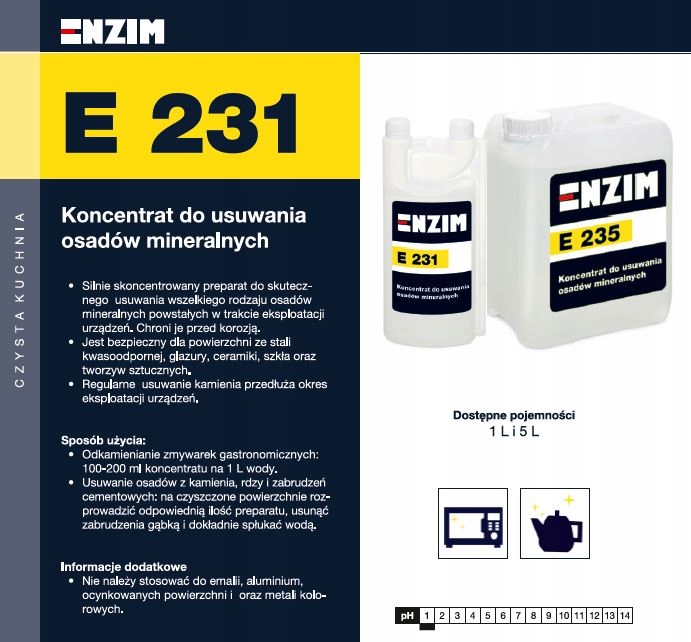 E231 + E235 - Koncentrát na odstraňovanie minerálnych usadenín 6L