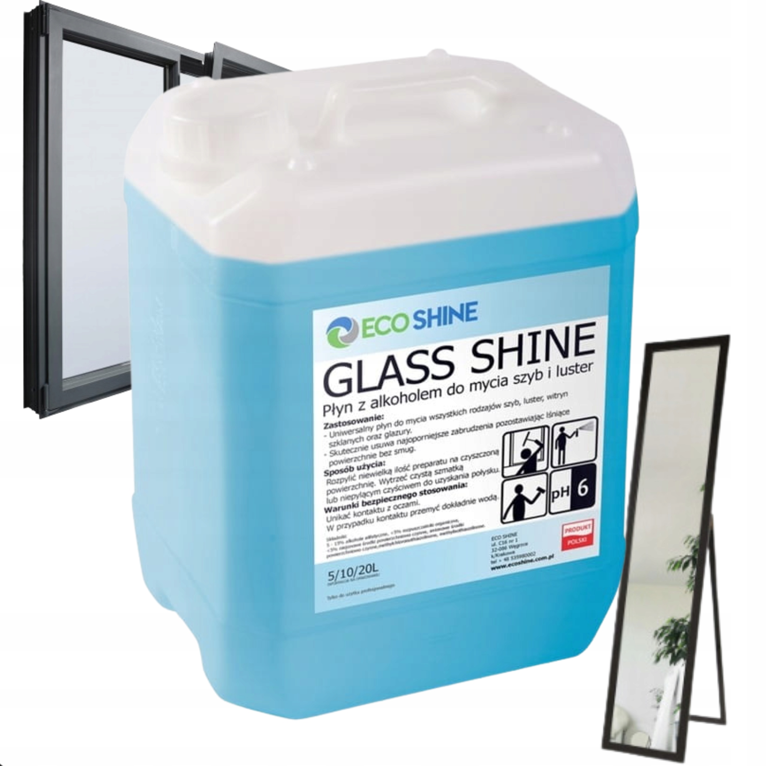 EcoShine 5l tekutina na umývanie okien a zrkadiel
