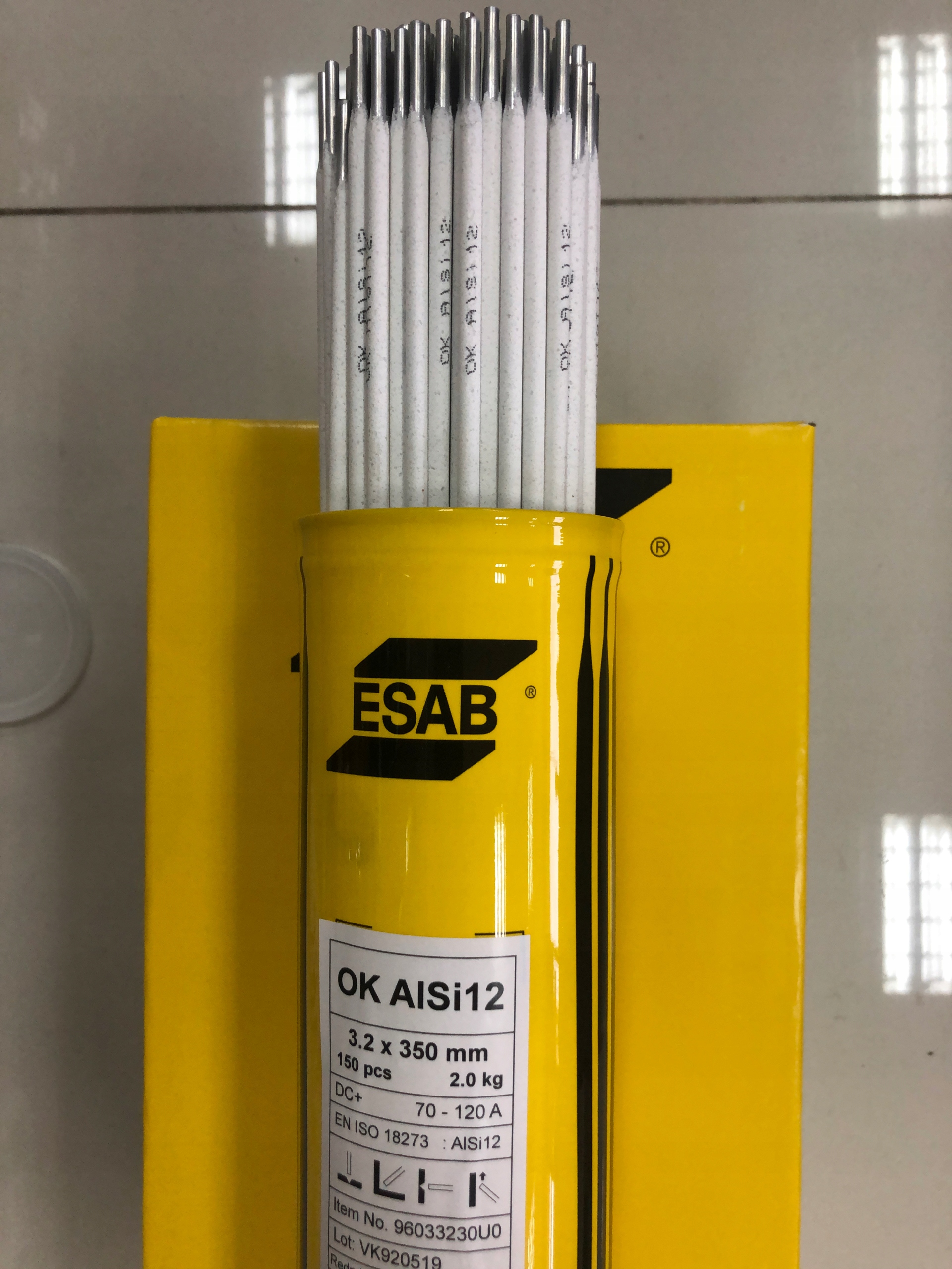 ELEKTRODA PRE HLINÍK ESAB OK ALSi12 fi 3,2 / 350