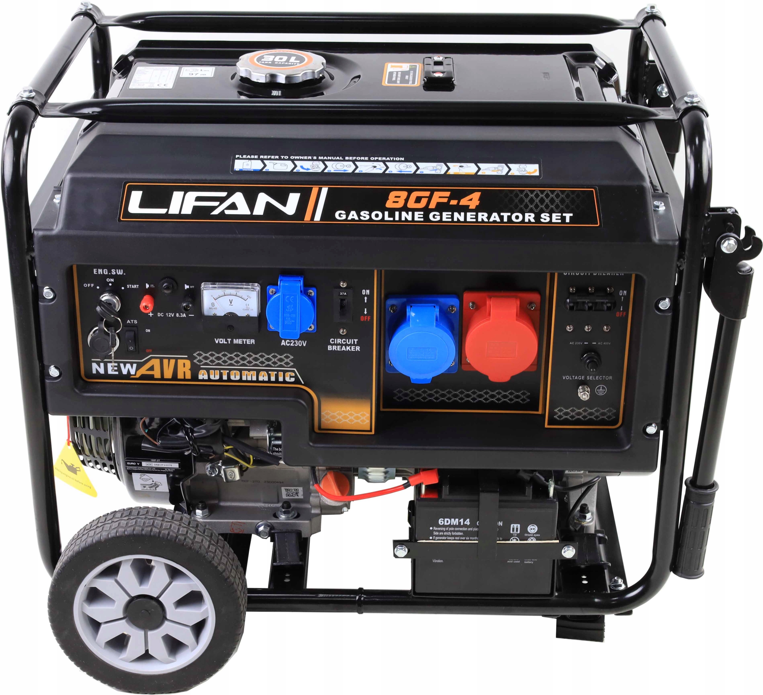 Prenosná trojfázová benzínová elektrocentrála Lifan 8500 W