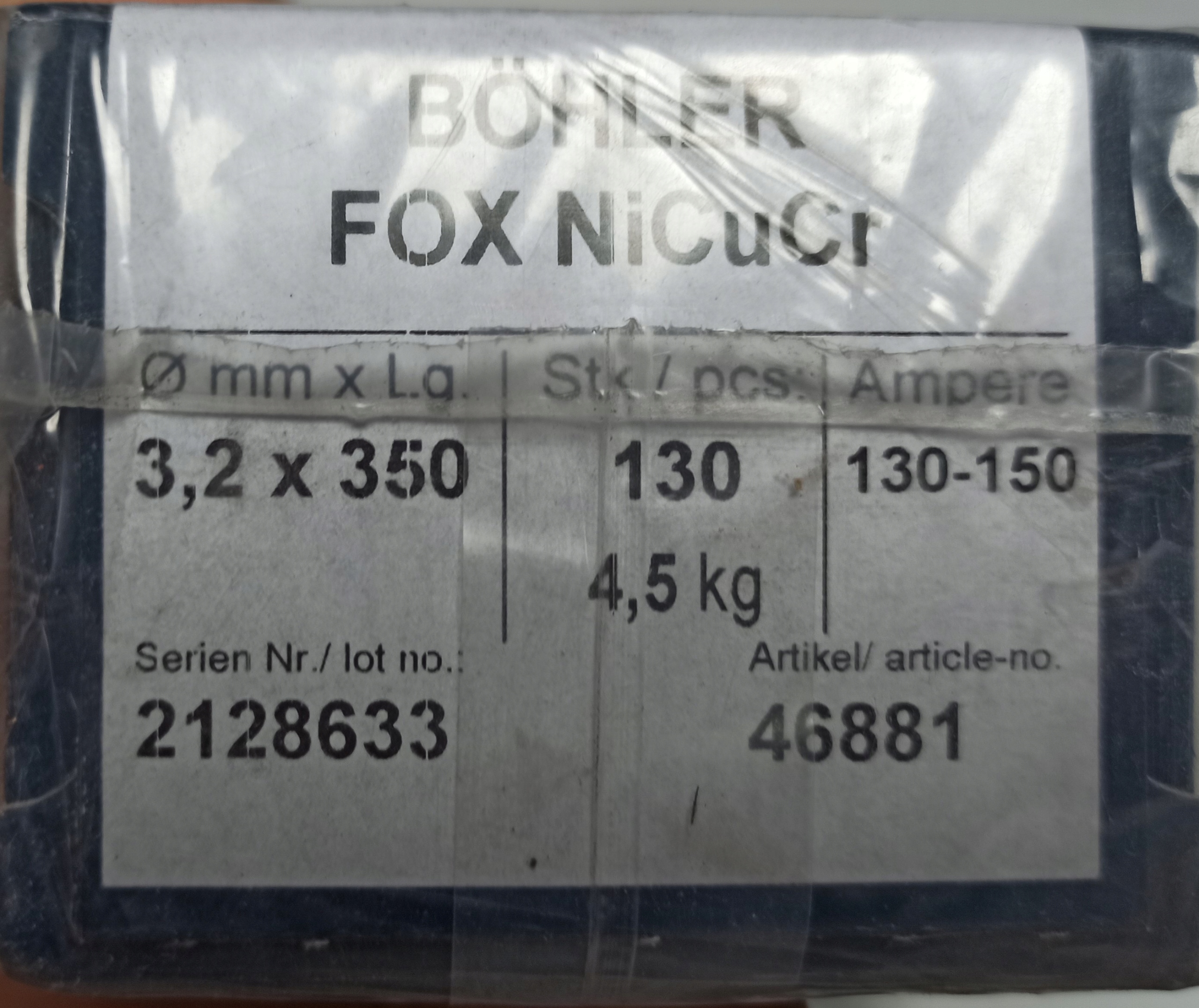 Elektróda Bohler FOX NiCuCr fi 3,2 x 350 mm