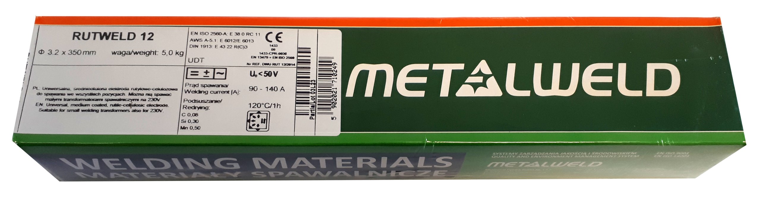Elektróda RUTWELD12 2,5x350 / 5kg METALWELD
