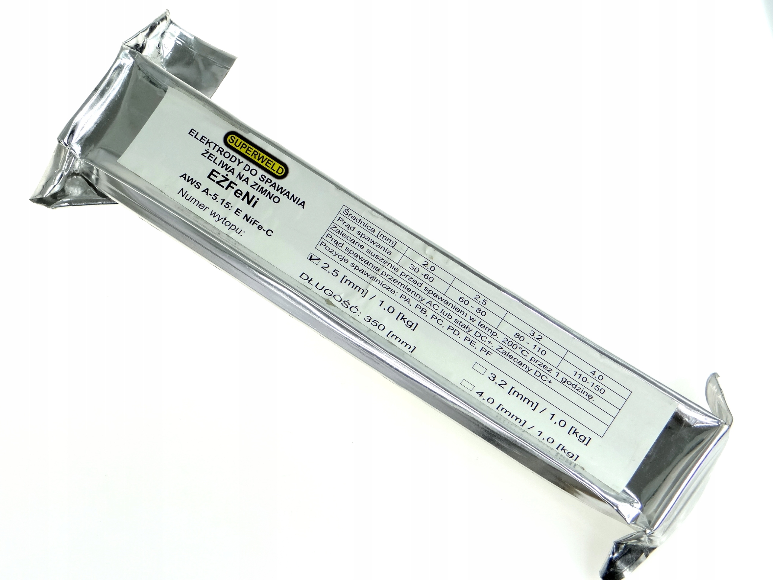 Zváracie elektródy na studenú liatinu FŻFENi Fi2.5