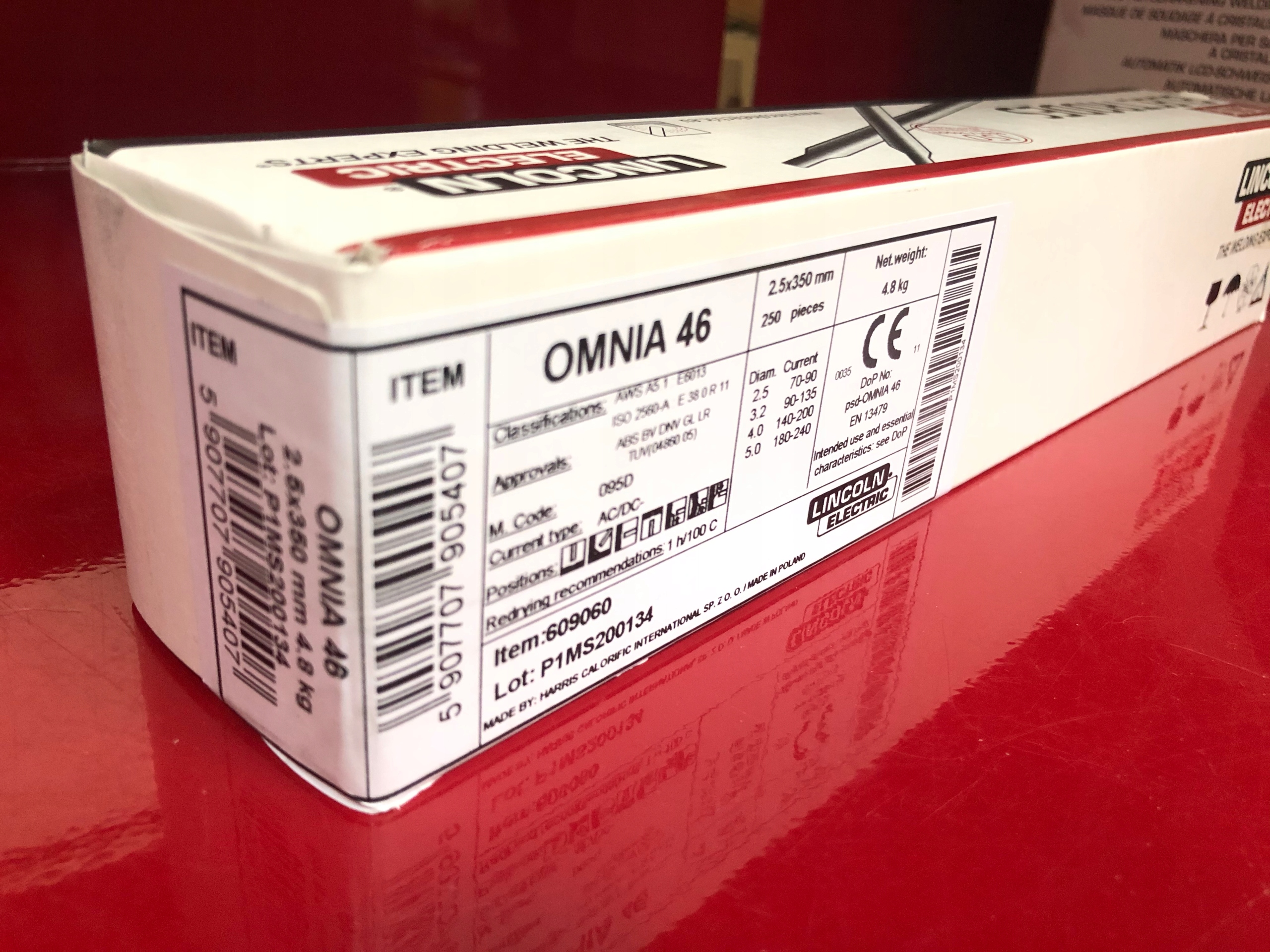 Elektródy LINCOLN OMNIA 46 fi 2,5 mm 4,8 KG ŽLTÉ