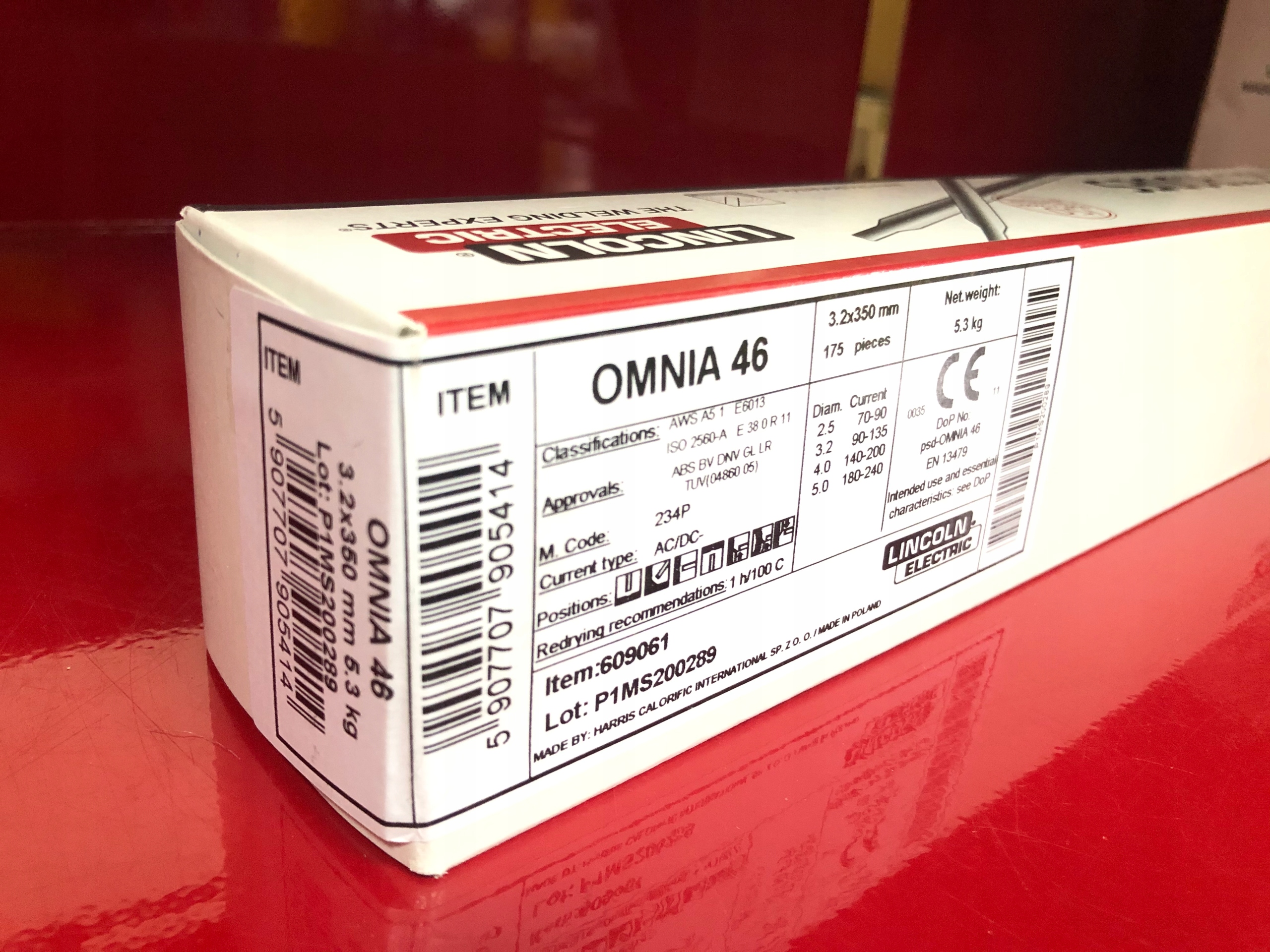 Elektródy LINCOLN OMNIA 46 fi 3,2 mm 5,3 KG ŽLTÉ