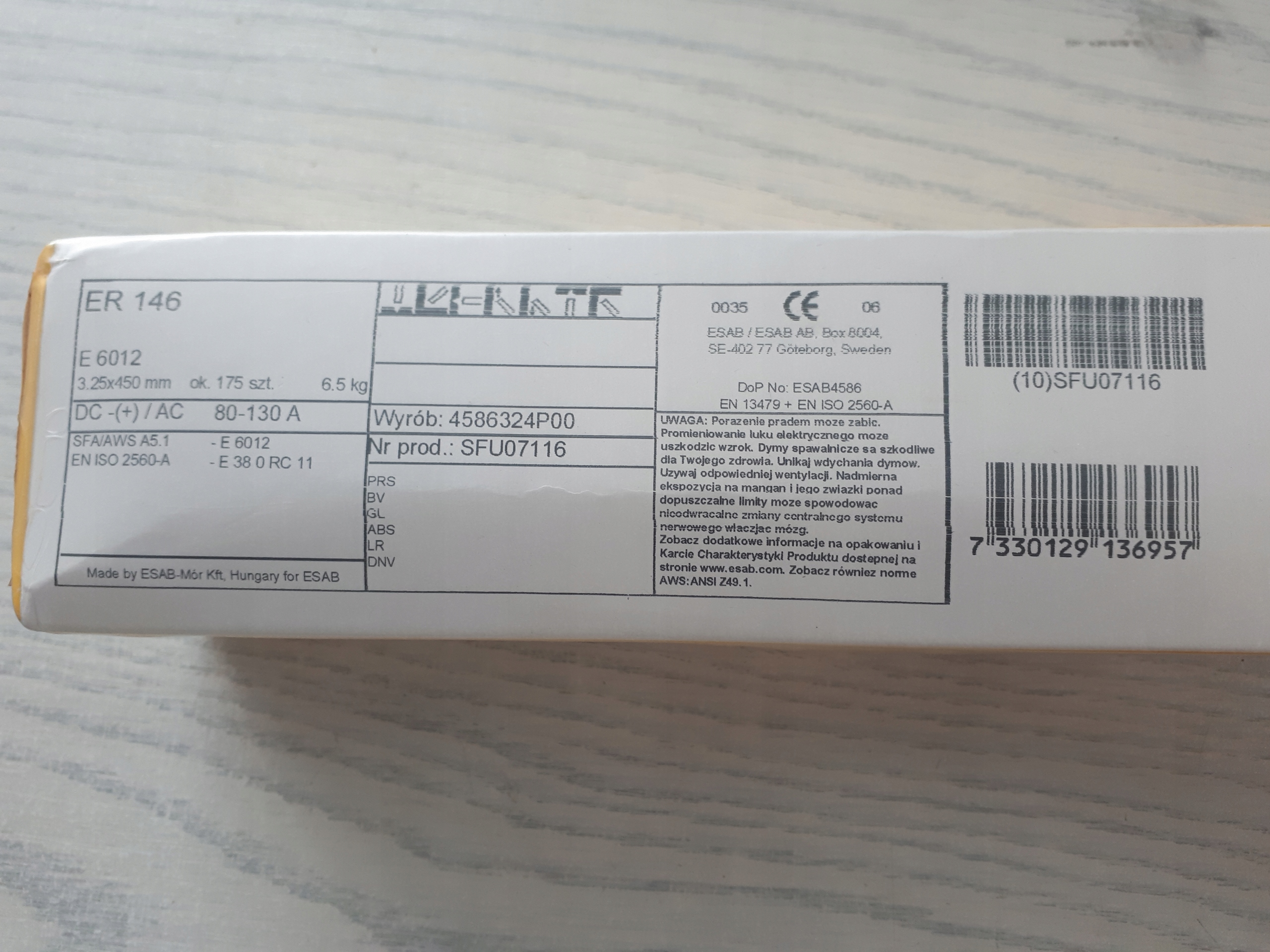 Rutilové elektródy ER 146 3,2 6,5 kg stúpali ESAB 6012