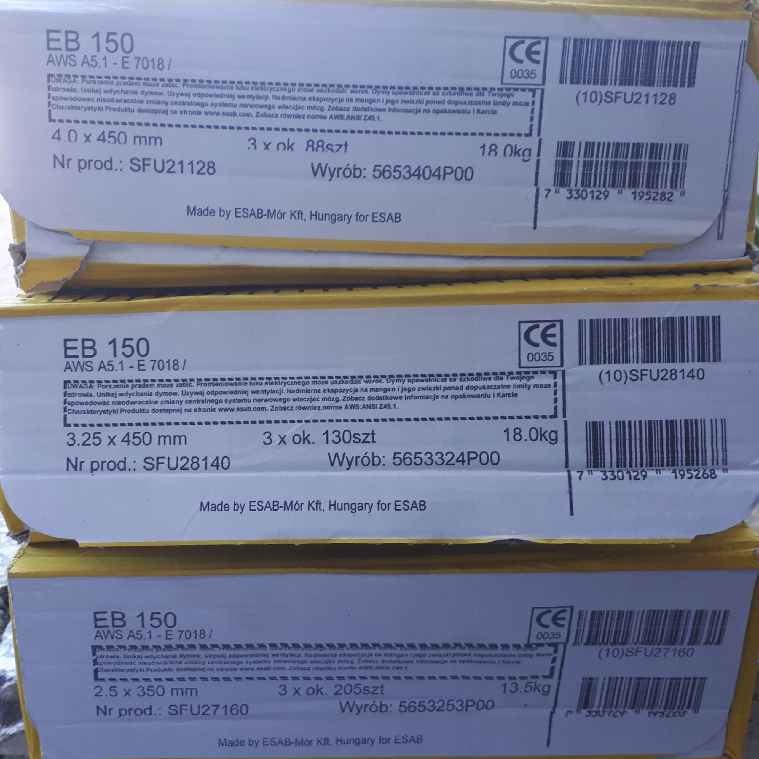 Základné zváracie elektródy EB 150 3,2 6 kg 7018