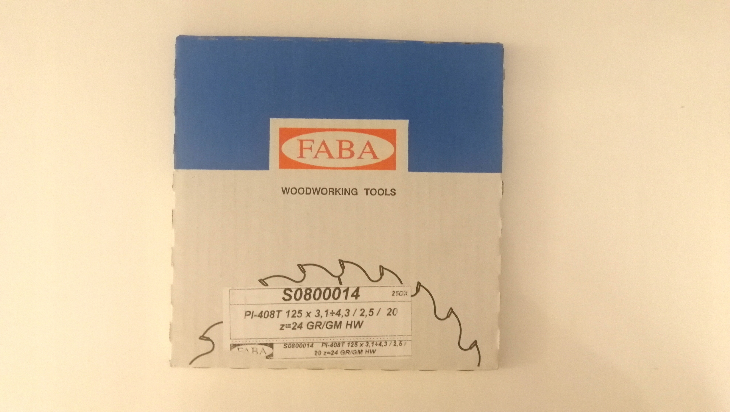 FABA stopková fréza PI-408T 125x3,1-4,3 / 2,5 / 20 Z-24