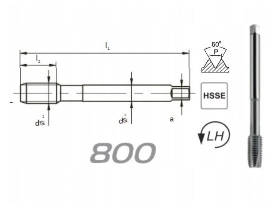 FANAR Závitník M16 DIN-376B ĽH (6H) HSSE 800