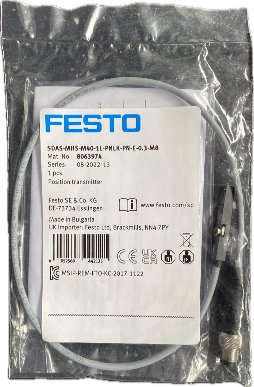FESTO vysielač polohy SDAS-MHS-M40-1L-PNLK-PN-E-0.3-M8