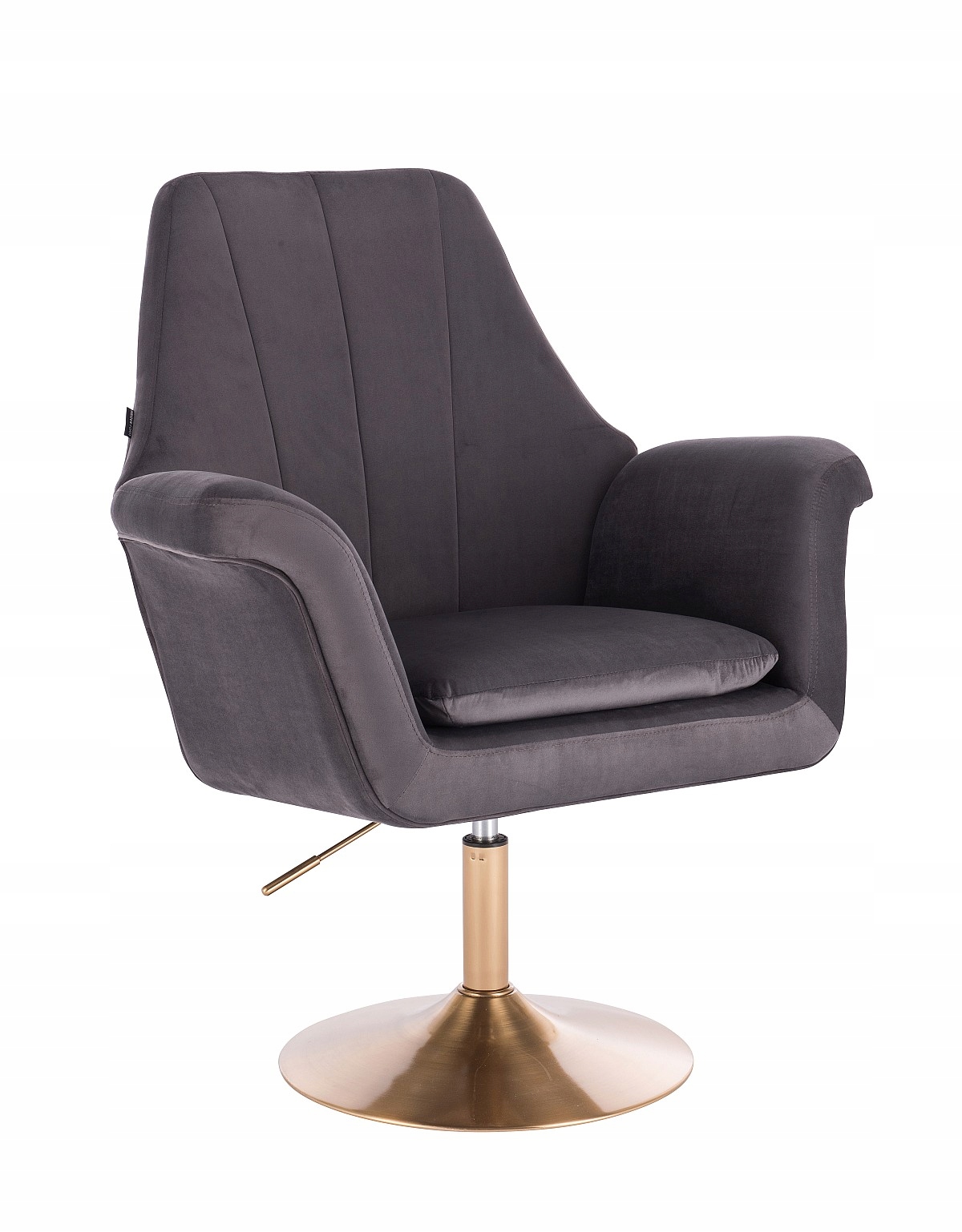 ARMCHAIR HR660 GRAPHITE VELVET GOLDEN BASE