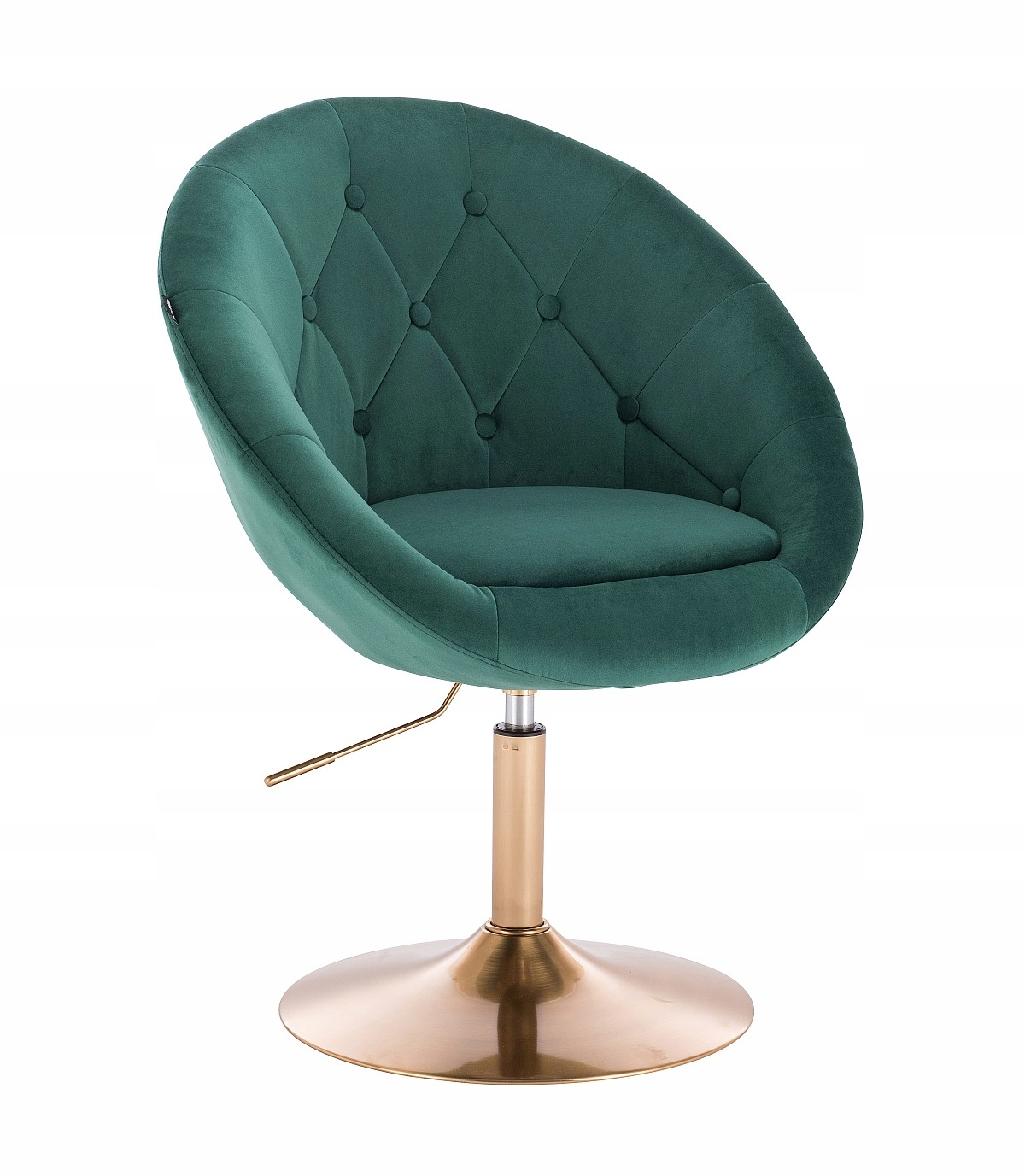 ARMCHAIR HR8516 FĽAŠA ZELENÁ ZELVETOVÁ ZLATÁ ZÁKLADA