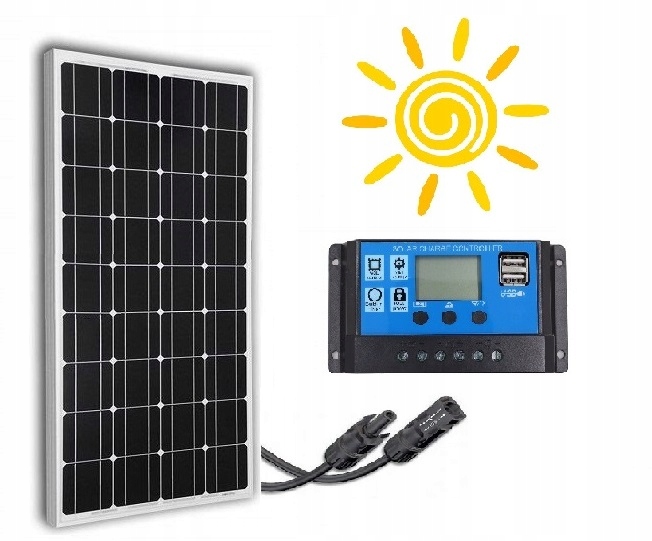 SOLÁRNY FOTOVOLTAICKÝ PANEL 50W 12V REGULÁTOR