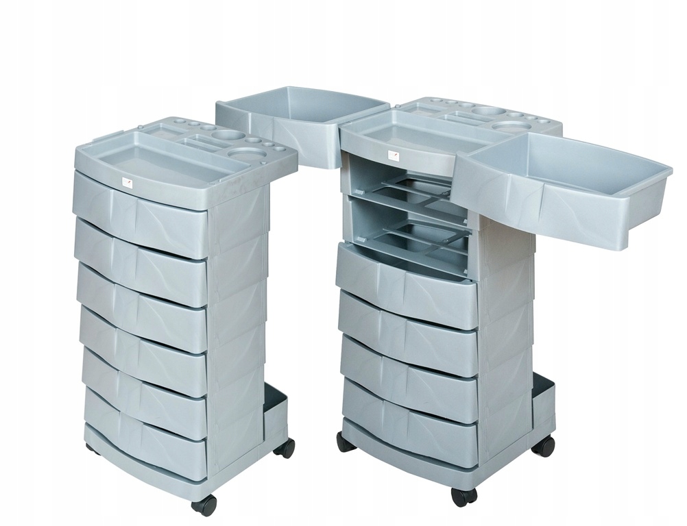 KOZMETICKÝ VOZÍK FOX TROLLEY ŠEDÝ 6 ZÁSUVKOV