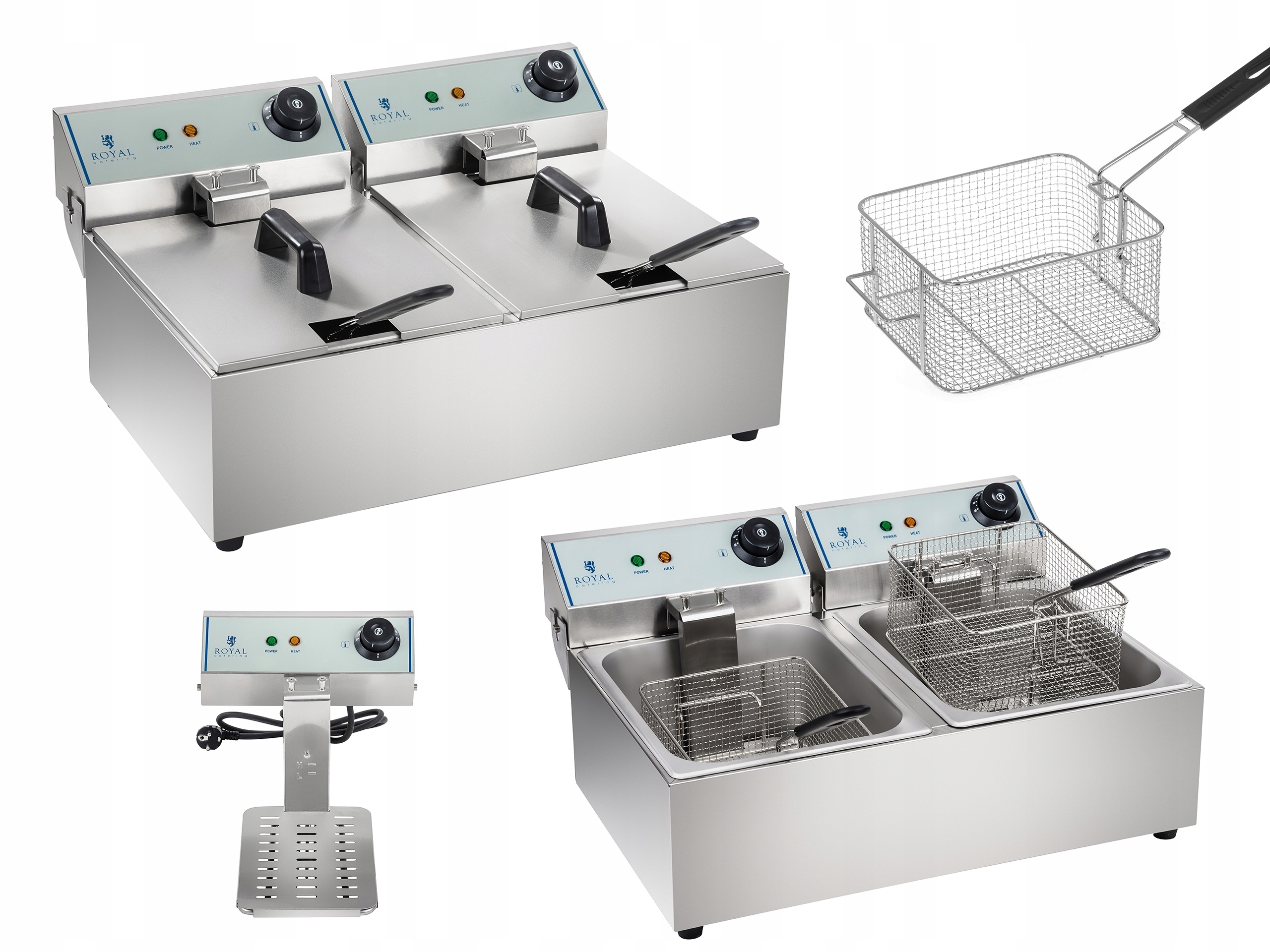 FRITÉZA 10L ÚČINNÁ 2 x 3200 W NEREZOVÁ OCEL