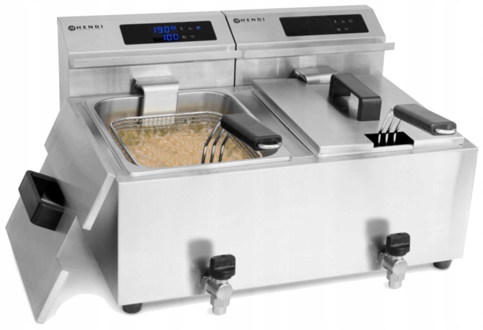 DIGITÁLNA FRITÉZA HENDI S TAPOMEROM 2x8L 207376