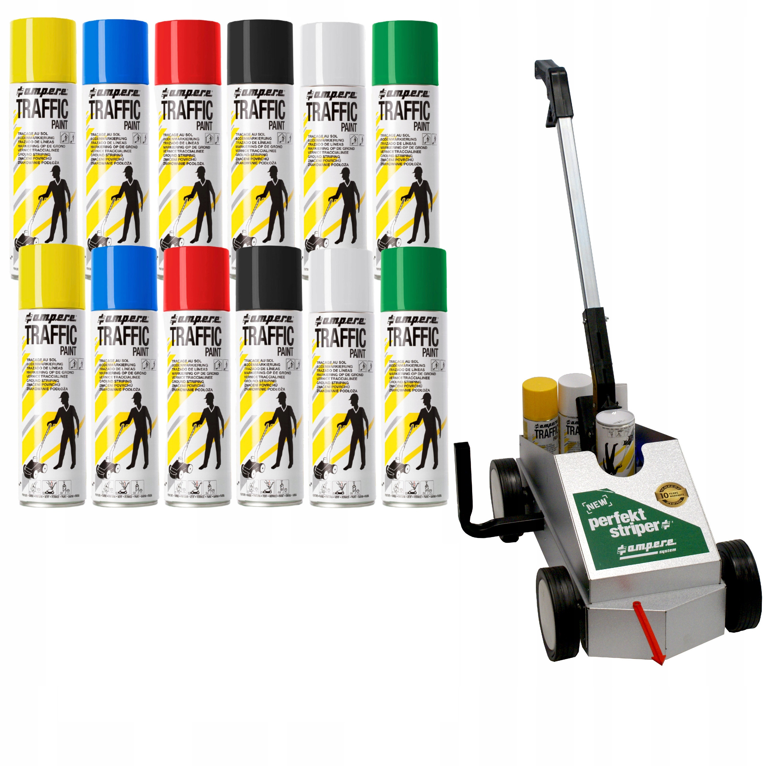 Ampérová geodetická farba biela, čierna, červená, modrá, zelená, žltá 500 ml