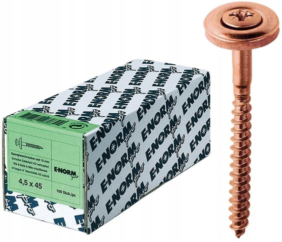 E-Norm PZD medené skrutky 4,5 x 45 mm 100 kusov