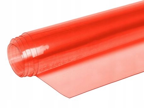 Priehľadná PVC fólia 0,5 mm červená 1,4 m2