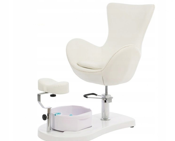 Krémová hydraulická stolička na pedikúru + detský bazénik