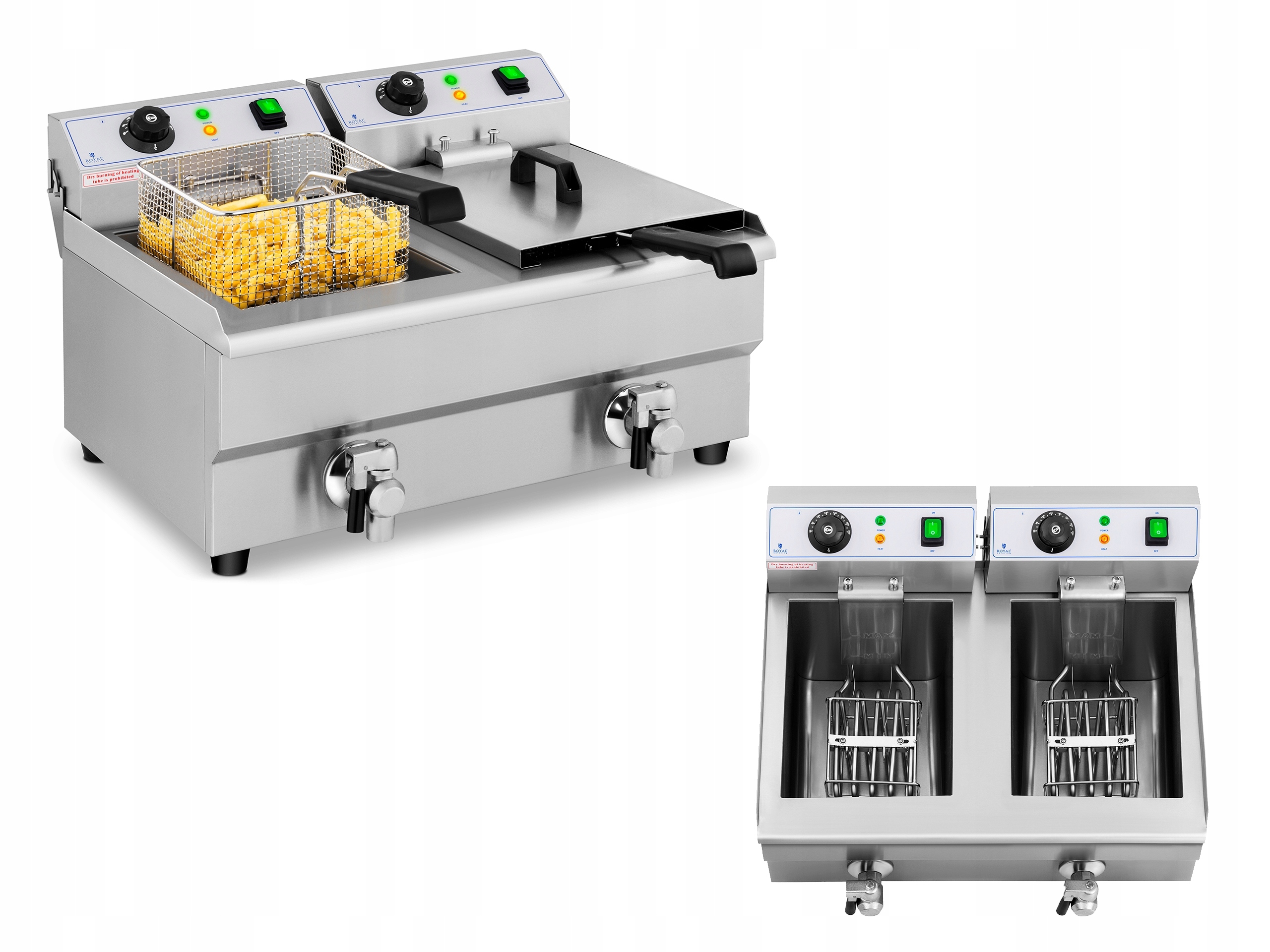 Fritéza 2x3000W 2x10l ROYAL CATERING RCEF 10DB