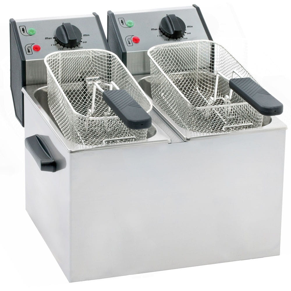 Fritéza, kapacita 2 x 5 l dvojitý roštový rošt 230V