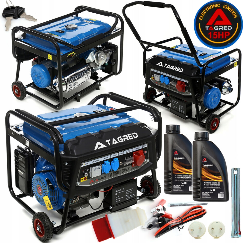 Prenosný trojfázový benzínový generátor Tagred 6500 W