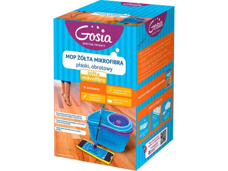 GOSIA MOP ŽLTÁ MIKROVLÁKNA PLOCHÁ ROTAČNÁ SADA